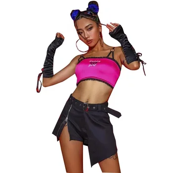 Kadın Topluluğu Performans Amigo Şarkı Hip Hop Caz dans kostümü Kore Dansçı Giyim