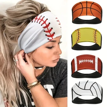 Kadınlar için 1 ADET Sportif Stil Saç Bantları - Futbol, Basketbol, Voleybol, Softbol Desenleri-Kaymaz, Ter Emici