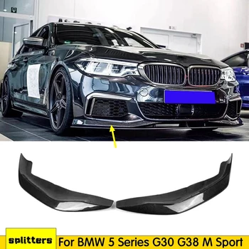 Karbon Fiber Ön ÖN TAMPON Splitter Köşe BMW İÇİN rüzgarlık 5 Serisi G30 520i 530i 540i M5 Araba Koruma Parçası