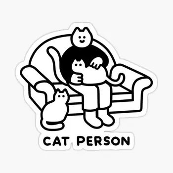Kedi kişi Sticker Laptop dekor yatak odası araba sevimli karikatür sanat moda kamu bavul