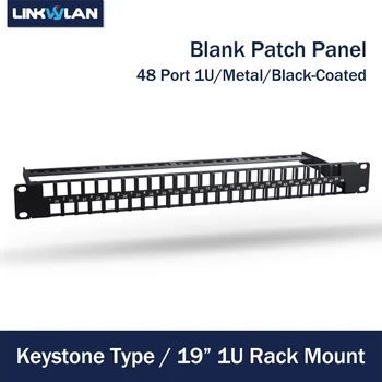 Keystone Krikolar için 19 inç 1U 48 Port Boş Patch Panel Modüler Tip