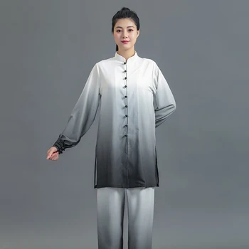 Kung Fu Elbise Dövüş Sanatı Üniforma Tai Chi Elbise Wushu Giyim Unisex Kadınlar Ve Erkekler Kun Usta 2023 Yeni Stil Degrade