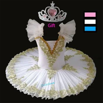 Kızlar Bale Tutu Elbise Jimnastik Leotard Elmas Pembe Prenses Balerin Doğum Günü Partisi dans kostümü Çocuk Çocuklar