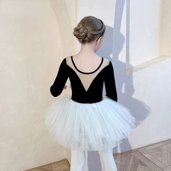 Kızlar Leotard Bale Dans Jimnastik Bodysuit Dans Çocuklar Turnpakje Dans Kız Bale Tutu Dancerwear Uygulama Giyim