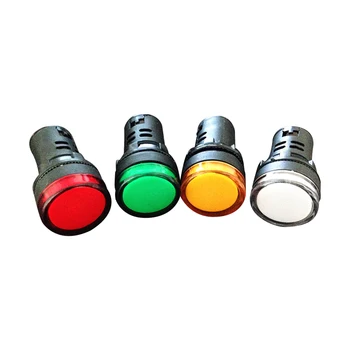 LED Sinyal Göstergesi AD16-22DS Sinyal Göstergesi Düz Renk DC12V / 24 V / 36 V AC220V / 380 V 5 Adet / paket