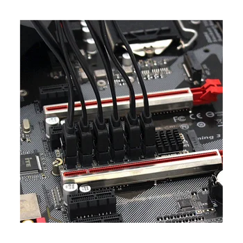 M. 2 MKEY PCI-E Yükseltici Kart M. 2 NVME to SATA3.0 PCIE SATA 6Gpbsx6-Port Genişletme Kartı ASM1166 Desteği PM Fonksiyonu