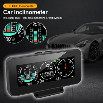 M60 Araba HUD İnklinometre 12V Head Up Ekran GPS Hız Göstergesi Pusula Dijital Eğim Açısı Ölçer İrtifa Göstergesi Araba Off-Road