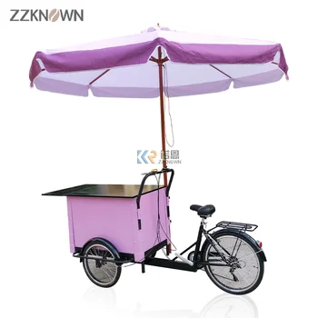 Mobil Kahve Bisikleti Elektrikli Sokak Satış Gıda Bisiklet Açık Hot Dog Dondurma Üç Tekerlekli Bisiklet