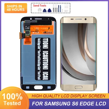 OLED 5.1 İnç G925 Ekran Samsung Galaxy S6 Kenar Lcd dokunmatik ekran digitizer G925F Meclisi Ücretsiz Kargo Araçları İle 1 Adet 