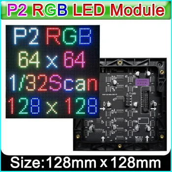 P2 Tam Renkli LED Ekran Modülü 64x64, P2 128x128mm RGB LED Paneller, LED Matris, kapalı tam renkli LED video duvar modülü