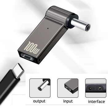 PD 100W Laptop Güç Şarj Kaynağı Adaptörü Konektörü USB Tip-C Dişi DC Erkek Jack Tak Dönüştürücü Acer Samsung Lenovo için