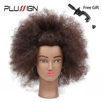 Plussign Afro Manken Kafa Ekran Makyaj Uygulaması İçin Bebek Kafası Salon Eğitim Manken Kafa Modeli Ücretsiz Stand İle