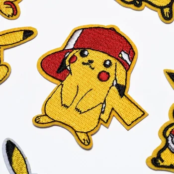 Pokemon Oyunu Pikachu Nakış Eriyebilir Yama Giyim Termal Yapışkan Çıkartmalar Yamalar Giysi Ceketler DIY Konfeksiyon Dekor