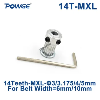 POWGE İnç Yamuk 14 Diş MXL zamanlama kasnağı Delik/3/3 175/4 / 5mm genişliği 6 / 10mm MXL Senkron Kemer dişli çark 14 diş 14 T