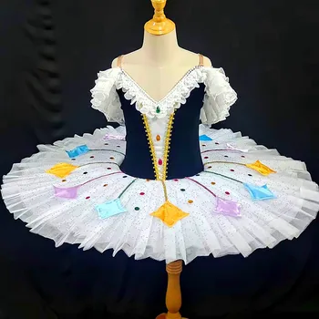 Profesyonel Bale Tutu Kızlar Harlequinade Gözleme Tutu Balerin Parti Elbise Yetişkin Çocuk Çocuk Bale dans kostümü Çember İle