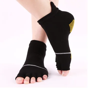 Profesyonel Beş Parmak Yoga Çorap Erkekler Kadınlar Nefes Kaymaz pilates çorabı Spor Toeless Burnu açık Çorap Bale Dans