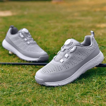 Profesyonel erkek Golf ayakkabıları açık alan sporları Eğitim Golf spor ayakkabı Çim Anti Kayma Hızlı Bağlama Golf ayakkabıları