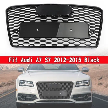 RS7 Stil Petek Spor Örgü altıgen ızgara ızgara Audi için fit A7 / S7 2012-2015 Siyah