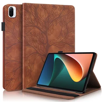Tablet Funda Xiao mi mi pad 5 mi Pad 5 Pro 11 inç kabartma Ağacı cüzdan kılıf Standı kapak İçin Xiaomi mi pad 5 kırmızı mi Pad durumda