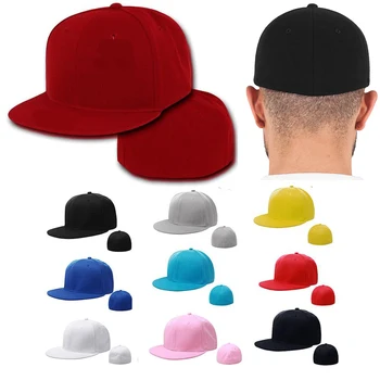 Tam Kapalı Gömme Kap Şapka New York Boyutu Artı Büyük Kamyon Şoförü şapkası erkek Fatura Hip Hop Düz Beyzbol Snapback Boş Düz Vizör Ağız Dönemi