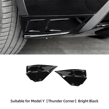 Tesla Modeli Y 2021-2023 için ABS Araba Arka Dudak Köşe Modifikasyonu Anti-scratch Koruyucu Yama Oto Dış Aksesuarları
