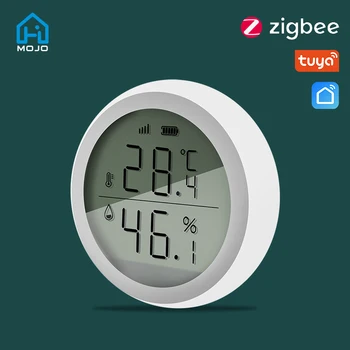 Tuya Akıllı ZigBee Termometre Ev Kapalı Sıcaklık Ve Nem Sensörü İle lcd ekran APP Ses Kontrolü Alexa Google Ev