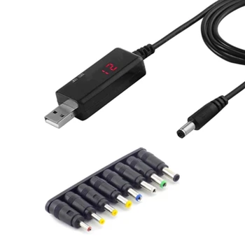 USB 5V 9V 12V Adaptör dönüştürücü kablosu USB 8 ADET Jack Yönlendirici Fan U4LD