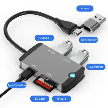 USB C HUB OTG USB kart okuyucu Flash Sürücü Akıllı Hafıza kartı okuyucu Multiport SD TF Portları ile Macbook için Bilgisayar Aksesuarları