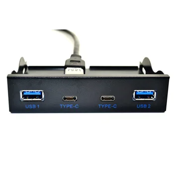 USB Hub USB C Hub 3.5 İnç Disket Sürücü Ön Panel 2 Port USB 3.0 + 2 Port USB 3.1 Tip C 20 Pinli Konnektör Masaüstü Bilgisayar İçin