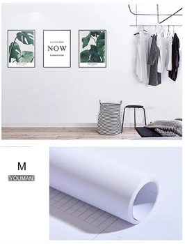 Vinil Mat Beyaz Kendinden yapışkanlı Duvar Kağıdı Yenileme Duvar Sticker Ev Oturma Odası Dolapları Mobilya Duvar Dolabı Dekorasyon Filmi