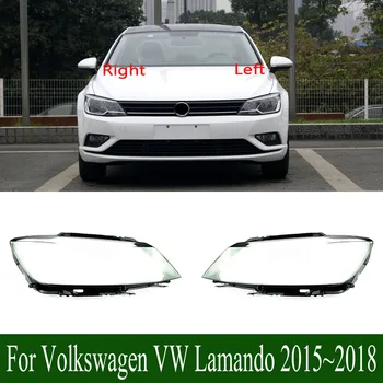 Volkswagen VW Lamando için 2015~2018 Şeffaf Abajur Lamba Gölge Ön Far Kabuk Far Kapağı