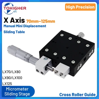 X Eksen Topuzu Mikrometre kayar sahne Platformu Manuel Deplasman Sürgülü Masa LX70-L/LX80/LX90-L / LX100-L / LX125-L Kılavuz Rayı