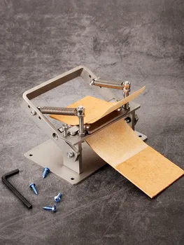 Yeni Paslanmaz Çelik Zanaat Deri Şeritler Kemer Manuel İnceltme Makinesi DIY Kesme Soyucu Araçları +10 Adet Bıçakları 10mm*18MM
