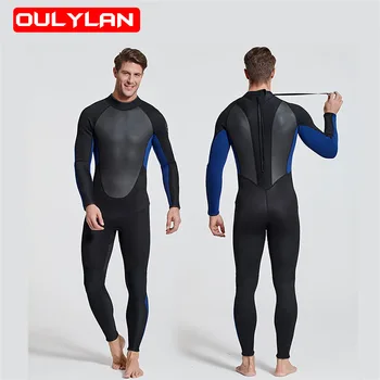 Yeni Tek Parça dalgıç kıyafeti 3MM Neopren Erkekler Wetsuit Şnorkel Tüplü Dalış Yüzme Kayaking Uçurtma Sörfü Tam dalış elbisesi