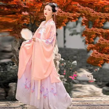 Zarif Peri Çin Hanfu Geleneksel Halk Kostüm Giyim Sahne Performansı Takım Elbise Oryantal Antik Prenses Elbise Giyim