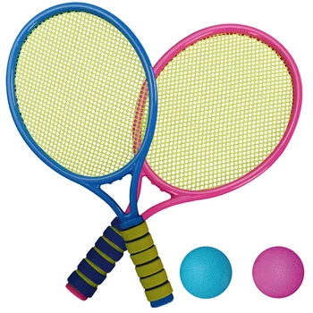 Çocuklar Tenis Raketi Seti Badminton Raketi Ebeveyn Çocuk Eğitici Spor Oyunu Açık Plaj için (Stil 2 Net Raket )