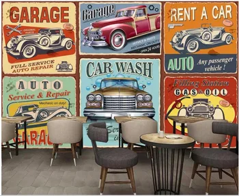 Özel fotoğraf 3d duvar kağıdı Retro nostaljik el-boyalı Avrupa klasik araba bar 3d duvar resimleri duvar kağıdı duvarlar için 3 d