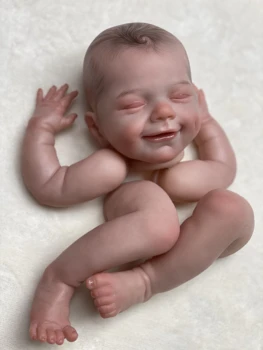 Özelleştirilebilir 18 İnç Nisan Gülümseme Bebe Bebek Boyalı Kitleri Gerçekçi Reborn Parçaları Yarı Mamul Aksesuarları Kitleri
