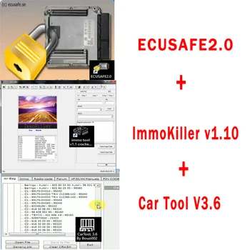 ECUSafe 2.0 ECU ECM 2.0 + ImmoKiller v1. 1 Yazılımı Immo Kapalı Yazılımı v1 . 1 + CarTool Çip Aracı Yazılımı 3.6