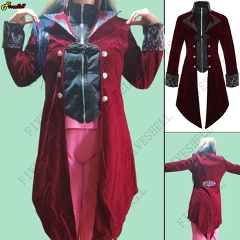 Kadın Erkek Steampunk Gotik Terzi Ceket Ortaçağ Victoria Kostümleri Yetişkin Cosplay Şövalye Asil Blazers Cadılar Bayramı Smokin Ceket