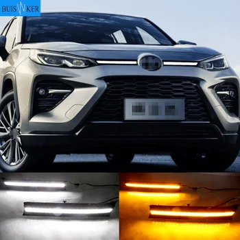 LED Gündüz Farı araba ışıkları Motor Kapağı Dekorasyon İşık Dönüş Sinyali Lambası Toyota Wildlander 2020-2021 İçin Ve Ötesinde